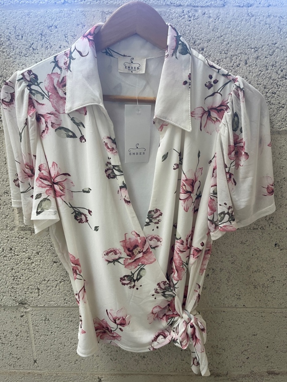 Ember Floral Wrap Blouse